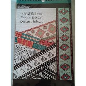 Coloring Pad Book - Tribal Patterns 11x17" New